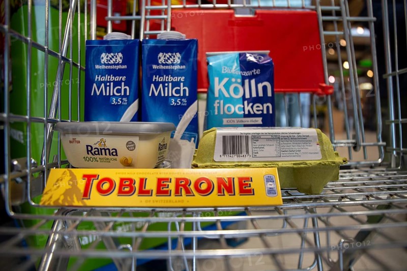 Shopping trolley with groceries Germany