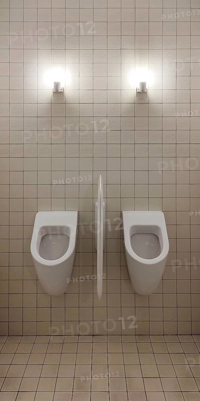 Two urinals in the men's toilet, Krefeld, Lower Rhine, North Rhine-Westphalia, Germany, Europe