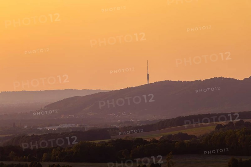 View of the Elbe valley towards Dresden from Koenigstein Fortress, Koenigstein, Saxony, Germany, Europe