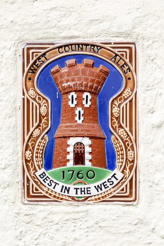 West Country Ales Best in the West 1760 old beer brewers ceramic wall advert, Wiltshire, England, UK