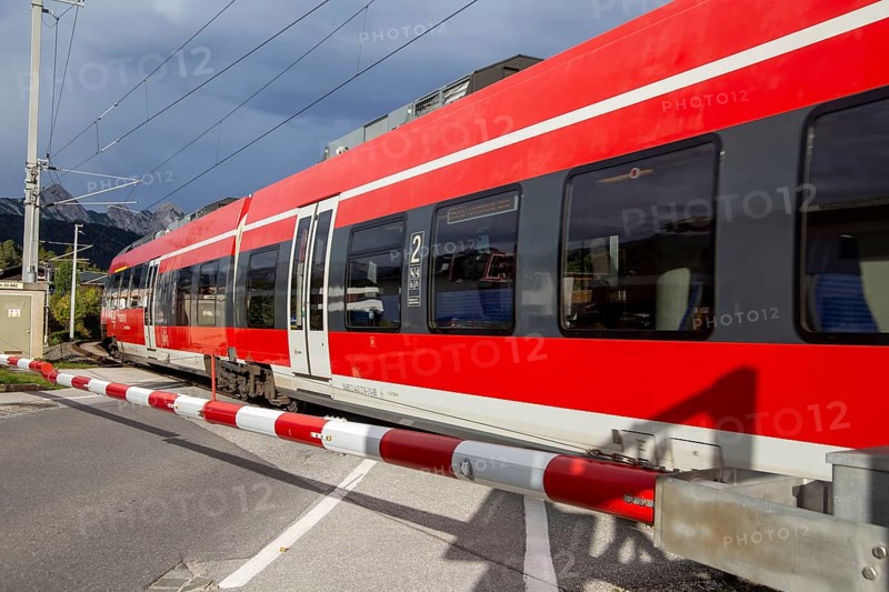 The Werdenfelsbahn, a local train operated by Deutsche Bahn, in Seefeld, Tyrol. The Werdenfelsbahn runs from Munich to Innsbruck
