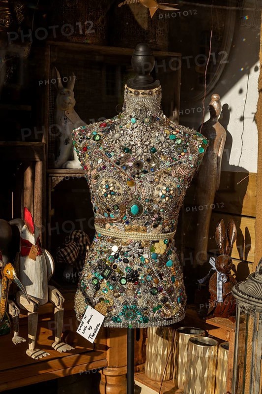 Theodora's Flowers shop window display, Corsham, Wiltshire, England, UK lock down jewellery project