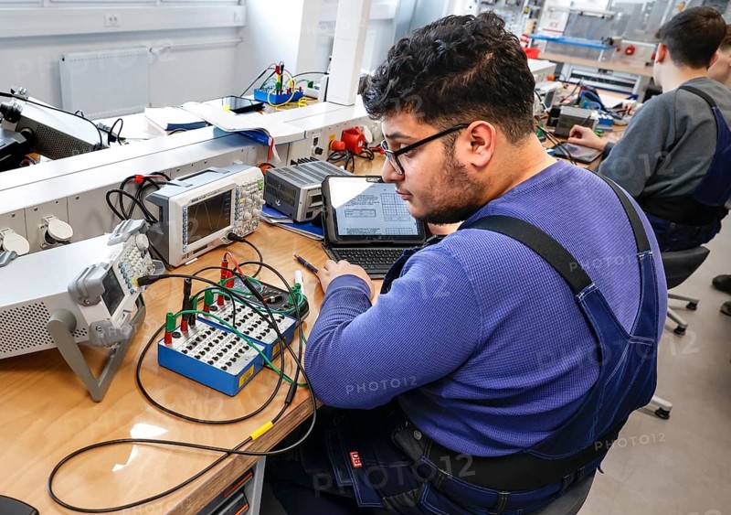 Trainees at a Deutsche Bahn training centre for industrial and technical professions, Berlin, 07/02/2024