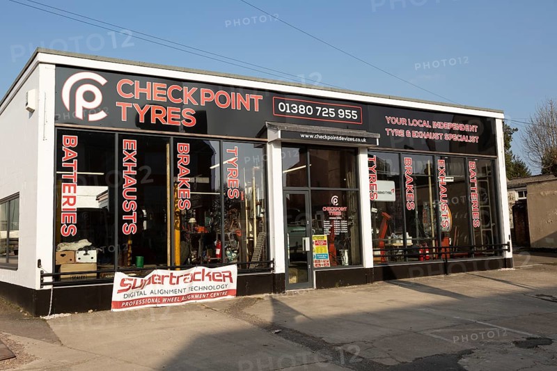 Checkpoint exhaust, tyre and battery specialists, Devizes, Wiltshire, England, UK