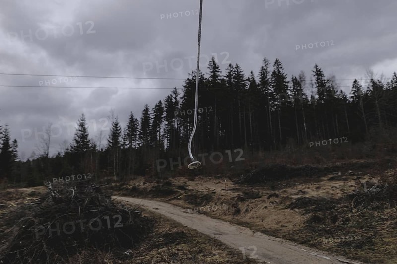 A platter lift, taken on a ski slope in the Jizera Mountains ski resort near Albrechtice v Jizerskych Horach, 05/02/2024. The Czech low mountain range with its ski resort is affected by increasingly warmer and shorter winters