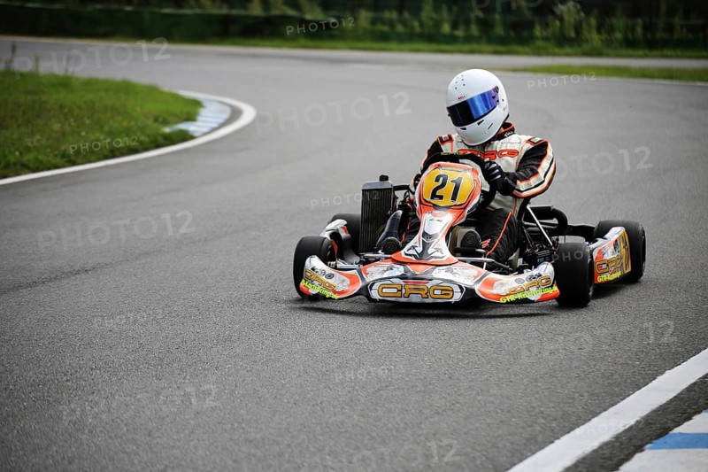 Kart driver on the Walldorf kart track, Baden-Wuerttemberg