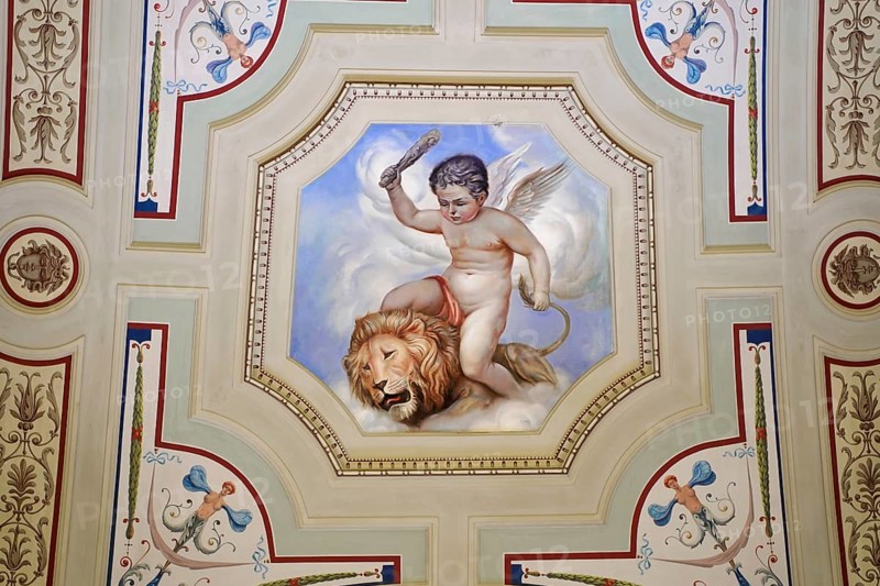 Ceiling design, interior design, Semperoper, Dresden, Saxony, Germany, Europe