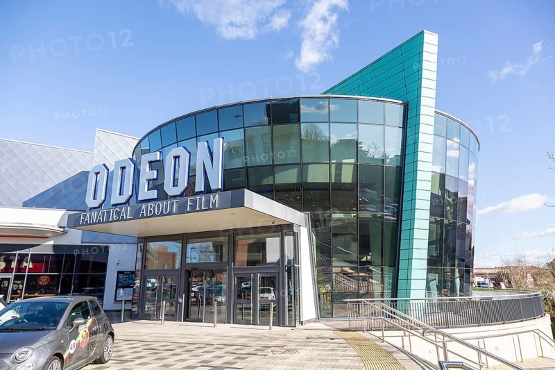 Modern architecture of Odeon cinema building in Trowbridge, Wiltshire, England, UK