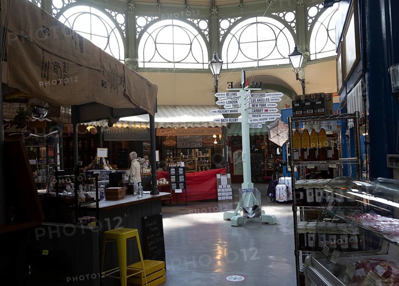 Interior of Guildhall covered market, Bath, Somerset, England, UK built 1861