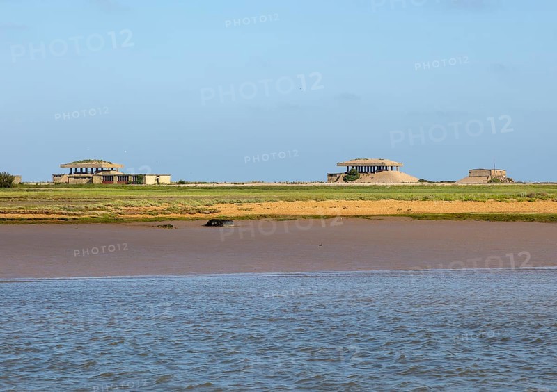 Lady Florence boat trip cruise River Ore, Orford Ness, Suffolk, England nuclear weapon test pagodas