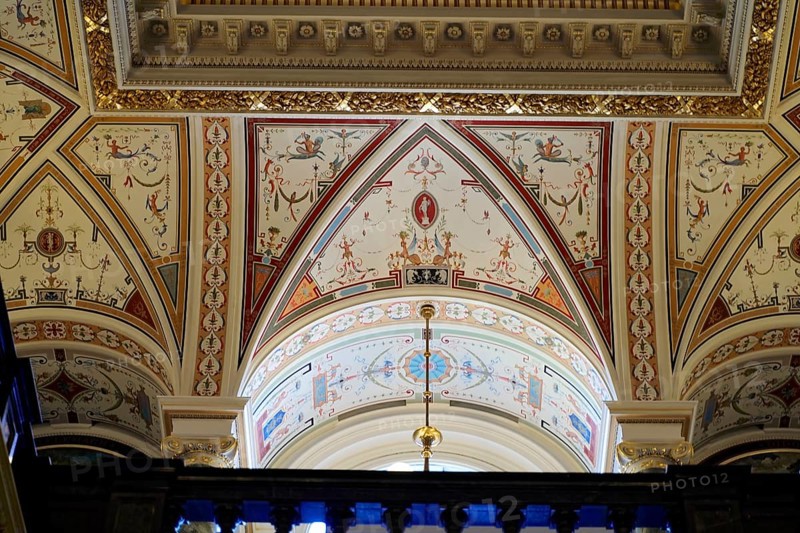 Ceiling design, interior design, Semperoper, Dresden, Saxony, Germany, Europe