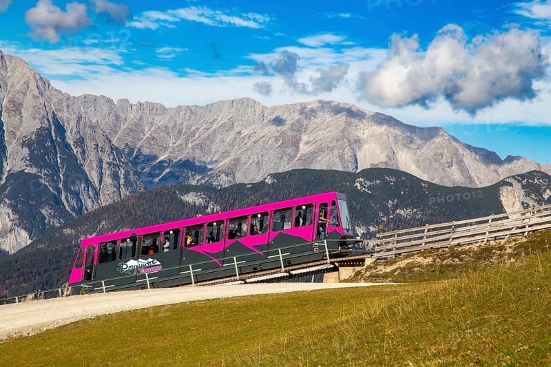 Rosshuette funicular railway in Seefeld/Tyrol. The cable car leads to the mountain station at 1, 762 m above sea level (19 October 2022)