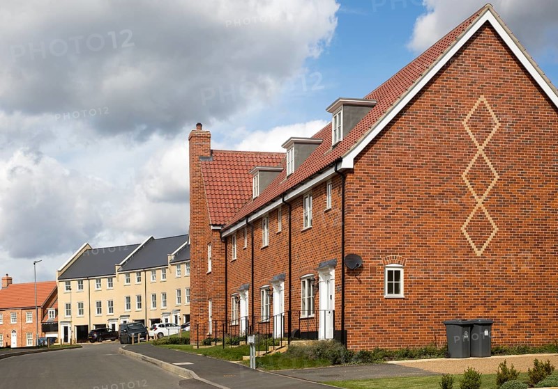 New houses variety of styles property development, Saxmundham, Suffolk, England, UK