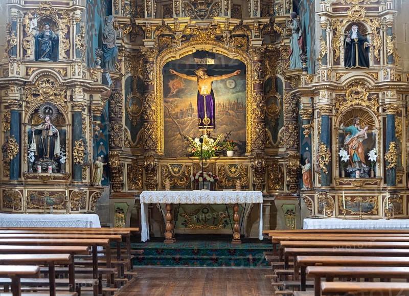 Interior of church Ermita de San Juan del Cristo de los Remedios, Briones, La Rioja, Spain, Europe