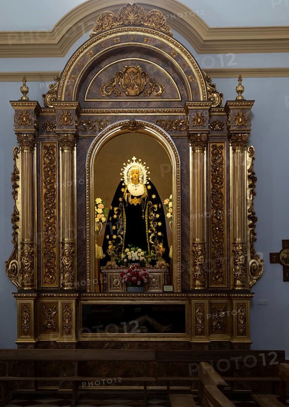 Statue of Virgin de los Dolores, church of Saint Anthony of Padua, Frigiliana, Malaga province, Spain, Europe