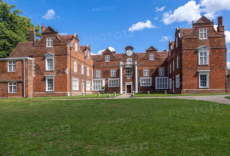 Christchurch Mansion large Tudor brick house built 1550, Christchurch Park, Ipswich, Suffolk, England, UK