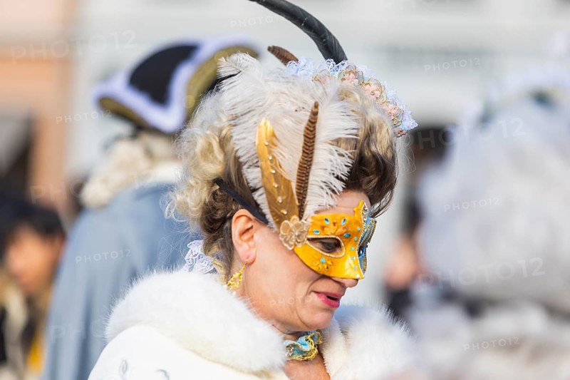 LUST & PASSION & JOY OF LIFE, for the joy of the masquerade, the Elbvenezian Carnival took place in Dresden on the weekend in front of Rose Monday. The highlight was the joint stroll through the historic centre with masks in robes in the style of the Elbe Venetian Carnival from the Neumarkt through the Altmarktgalerie, the Schlossstrasse, through the Stallhof, along the Fuerstenzug, onto the Bruehlsche Terrasse and into the Bruehlsche Garten, Dresden, Saxony, Germany, Europe