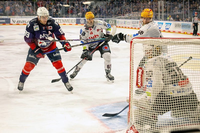 Game scene Adler Mannheim against Fischtown Pinguins Bremerhaven (PENNY DEL, German Ice Hockey League)