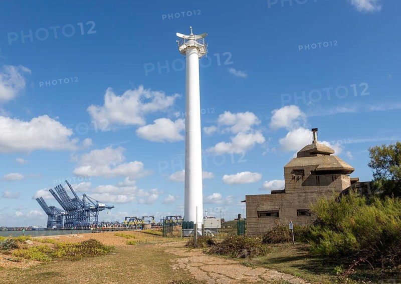 Easat Marine Radar tower for shipping at Landguard, Port of Felixstowe, Suffolk, England, UK