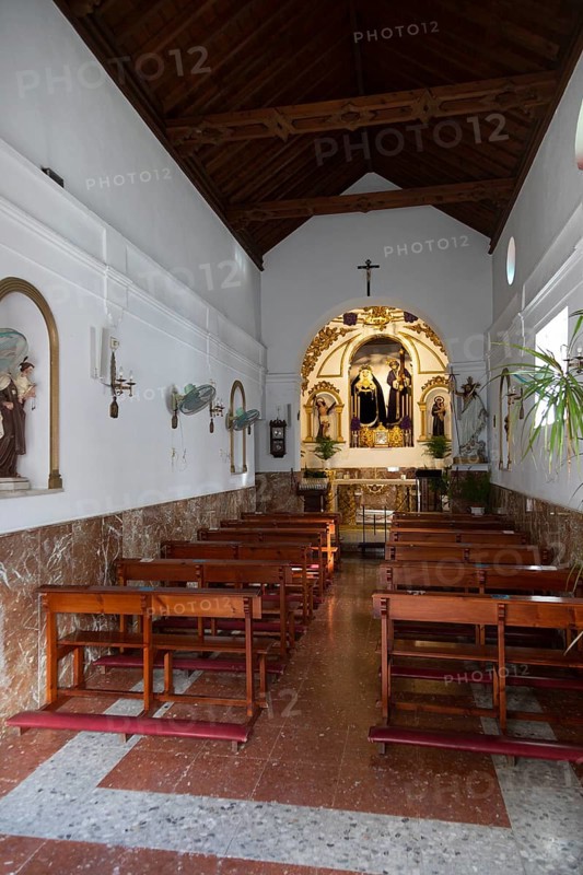 Historic church of San Sebastian in village of Mijas, Malaga province, Andalusia, Spain, Europe