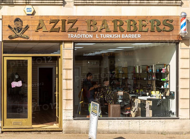 Aziz barbers, traditional Turkish barber shop, Melksham, Wiltshire, England, UK
