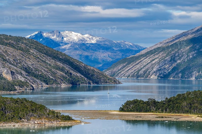 Mountains in Pia Bay, Alberto de Agostini National Park, Avenue of Glaciers, Chilean Arctic, Patagonia, Chile, South America