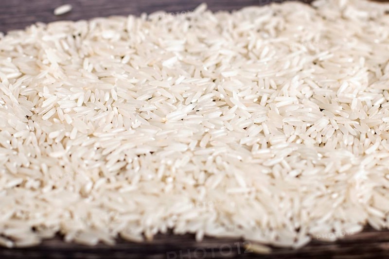 Texture of basmati rice. Top view