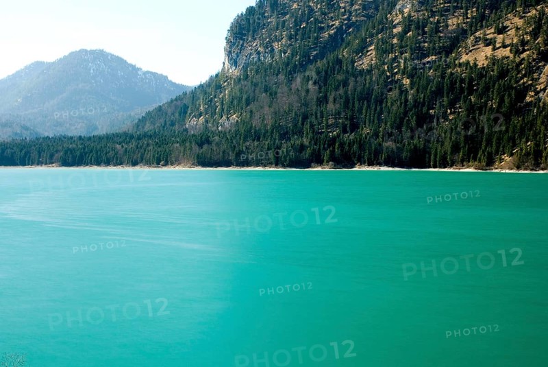 Reservoir Lake Sylvenstein near Fall, Bavaria, Germany, Europe