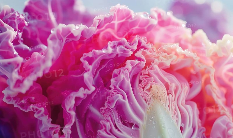 Close up of red cabbage, shallow depth of field AI generated