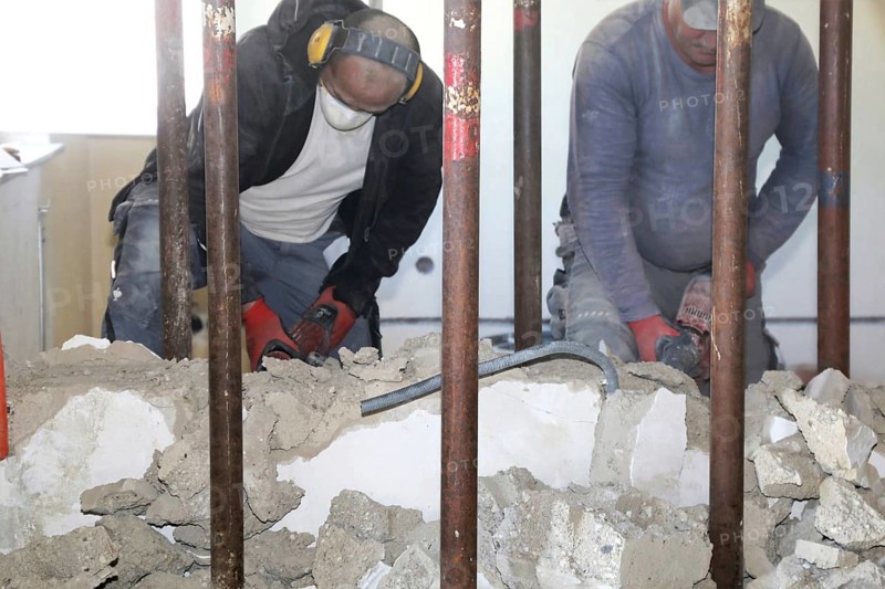 Gutting in the course of renovating an old building