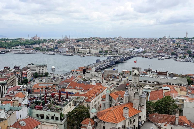 Galata Bridge, Golden Horn, view from the Galata Tower, Istanbul, European part