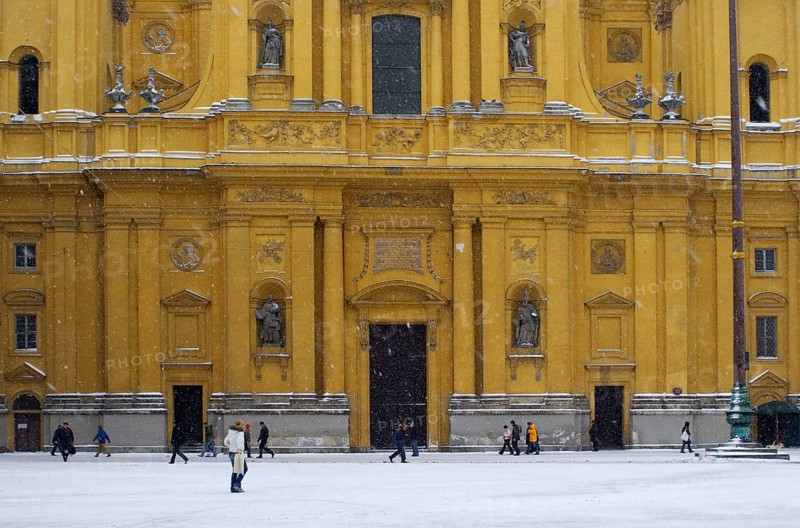 Salvatorkirche church at square Odeonsplatz, Munich, Bavaria, Germany, Europe