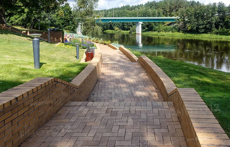 Embankment of the Neman River near the town of Druskininkai. Lithuania