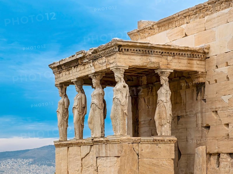 The Porch of the Maidens, Erechtheion or Erechtheum, Temple of Athena Polias, Acropolis of Athens, Greece, Europe