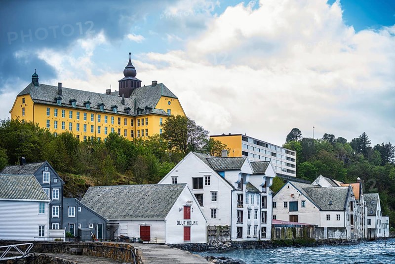 Fisheries Museum and Aspoy school in ALESUND, Geirangerfjord, Norway, Europe