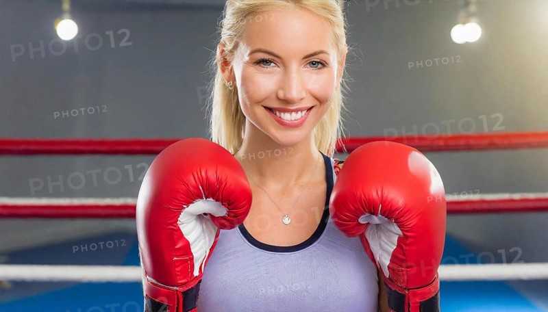 AI generated, woman, woman, 35, years, thai, thai, sport, boxing, gloves, thai boxing, muay thai, one person, portrait, athletic, fight, fighting, popular sport, thai boxer, boxing, boxing ring, blond, blonde, blonde, european