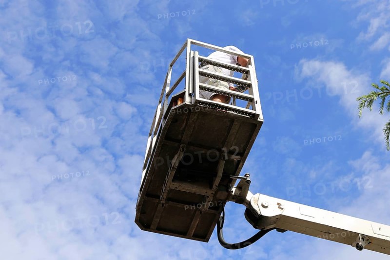 Painter on a working platform