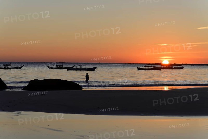 Beach, fishing village, Ngapali Beach, Thandwe, Burma, Burma, Myanmar, Asia