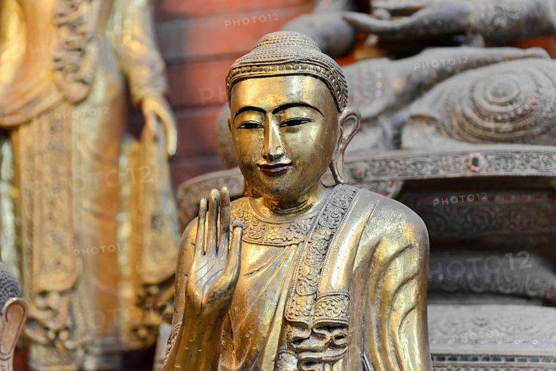 Detail, Mahamuni Pagoda, Mandalay, Myanmar, Asia