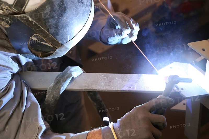 Metal worker during welding work