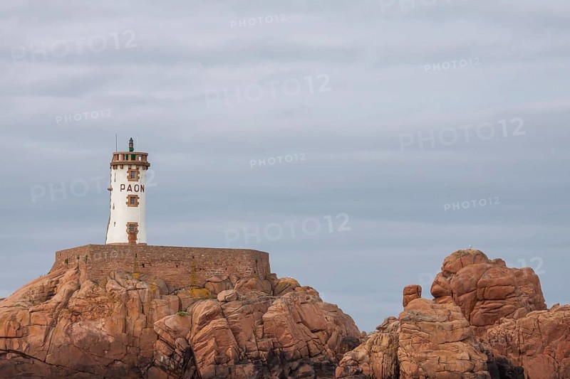 Phare du Paon, peacock lighthouse, Cotes d'Armor department, Brittany, France, Europe