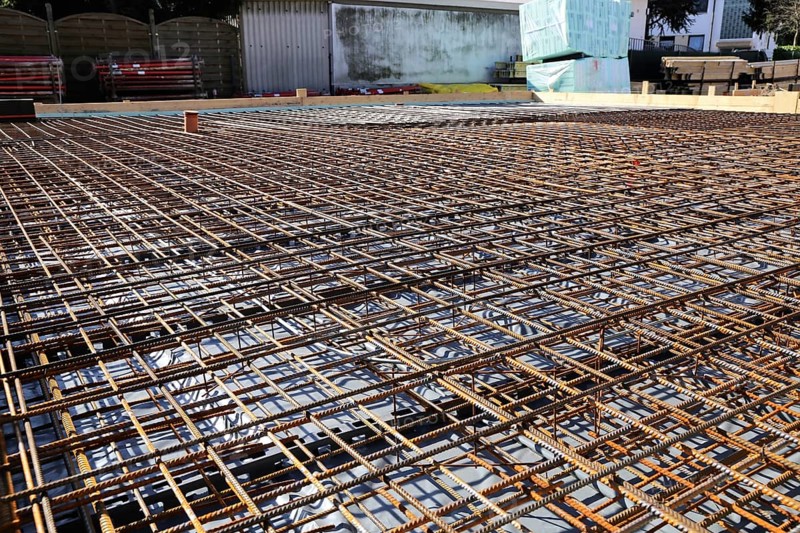 Foundation of a construction site of a residential building