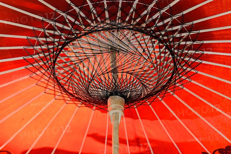 Umbrella in an umbrella factory, near Heho, Shan State, Myanmar, Asia
