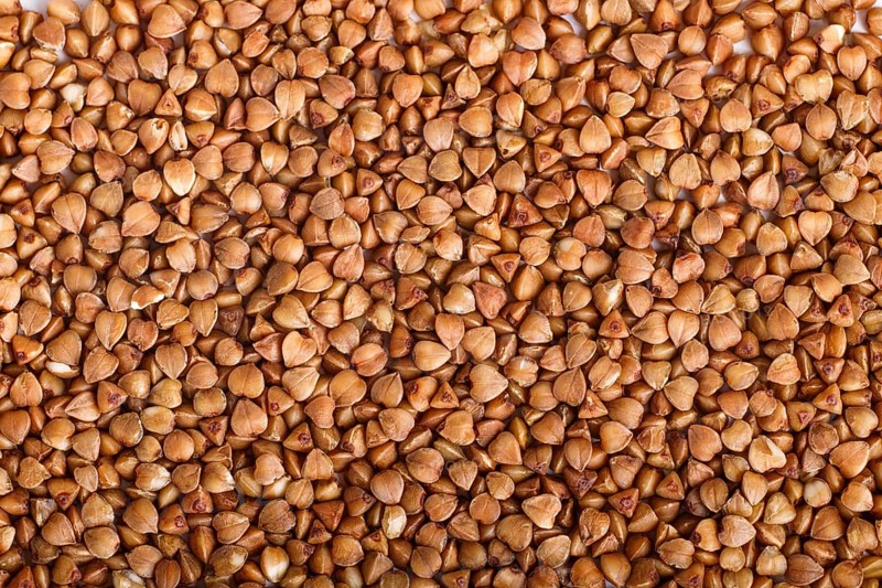 Texture of buckwheat. Top view