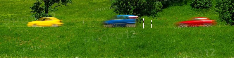 Cars motion blur, Bad Kohlgrub, Bavaria, Germany, Europe