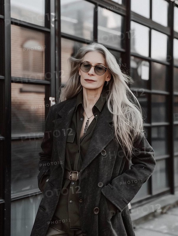 45-year-old influencer, dressed in a stylish and trendy outfit, AI generated
