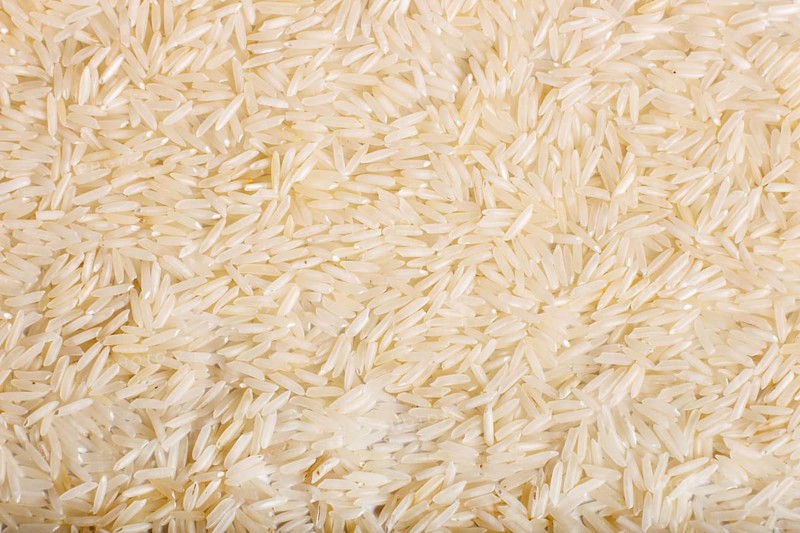 Texture of basmati rice. Top view