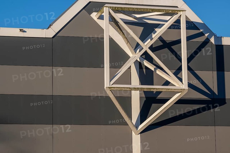 Section through a steel girder construction of a modern building