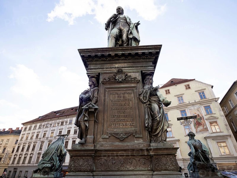 Archduke Johann Fountain, Main Square, Graz, Styria, Austria, Europe