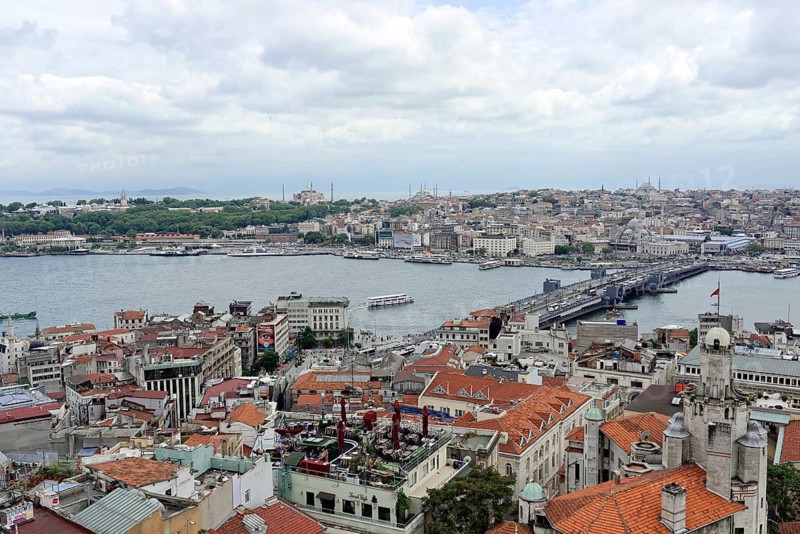 Galata Bridge, Golden Horn, view from the Galata Tower, Istanbul, European part